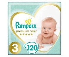 Sauskelnės Pampers Premium Care 3 Dydis (Midi), 5–9 Kg, 120vnt.