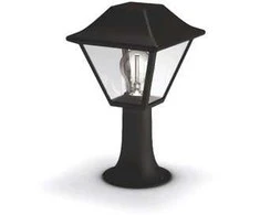 Stalp pentru iluminat exterior Philips Alpenglow, 1xE27, max 60W, IP44 ,302x174mm, Negru