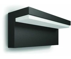 Sieninis LED lauko šviestuvas PHILIPS Bustan, IP44,9W, 4000K, 1000lm, antracito spalvos
