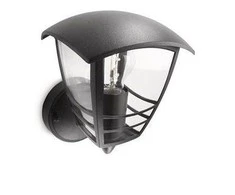 Sieninis lauko šviestuvas PHILIPS Creek, IP44, 1 x 60 W, E27, juodos sp., 17,5 x 20 x 23,5 cm