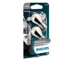 Philips Lempučių komplektas 12496SVB2 21W 12V BAU15s PY21W Sidabrinis VISION