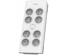 „Philips“ viršįtampių apsauga, 8 lizdai, 2 m, balta, 16a, spn7080wa/60