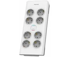 Sumuštinių keptuvas „Philips“ viršįtampių apsauga be kontakto po stalu, 8 „schuko“ lizdai, „Philips“