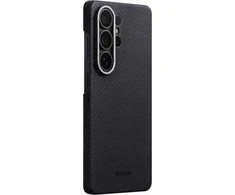 Dėklas Pitaka Edge Case, juodas/pilkas tvilas (Aaron Button) - Samsung Galaxy S26 Ultra