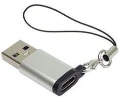 „PremiumCord“ adapteris USB3.0 A kištukas – USB-C Female, sidabro spalvos su pakabinama ąsele