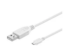 Premiumcord Kabelis microUSB 0,2m, baltas