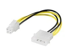 PremiumCord Molex - ATX / EPS 4 kontaktų, 0,15 m, geltona (kn-4)