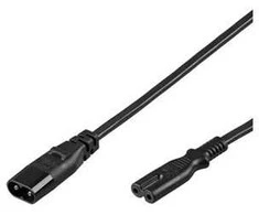 „Goobay“ maitinimo kabelio C7/C8 prailginimo kabelis, 2 m, juodas - Juodas spalvotas variantas