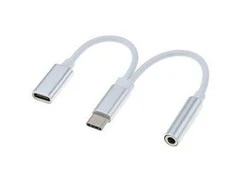 PremiumCord Adapteris USB-C na gniazdo audio jack 3,5mm żeńskie + USB typ C gniazdo do ładowania