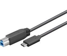 „PremiumCord“ jungiamasis laidas USB 3.1 C tipo į USB 3.0 B tipo, juodas, 1 m