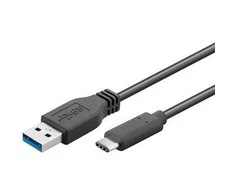 PremiumCord Cable USB 3.2 connector C/male - USB 3.0 A/male, juodas, 15cm