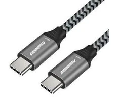 PREMIUMCORD kabelis USB-C M/M, 100W 20V/5A 480Mbps medvilnės pynė, 1,5m