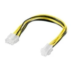 Premiumcord ATX / EPS 4 kontaktų - ATX / EPS 8 kontaktų, 0,24 m, geltona (k-16)