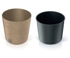 Prosperplast Pot su plastiko įdėklas ryškiai bronzA Furu 30 cm