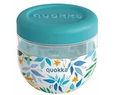 Quokka Bubble Food Jar - Plastikinė maisto talpa / priešpiečių dėžutė 770 ml (Akvarelės lapai)