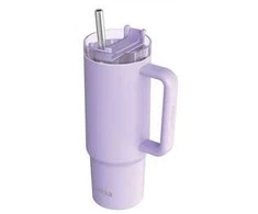 „Quokka Stream“ – nerūdijančio plieno termo puodelis 950 ml su šiaudeliu (violetinis)