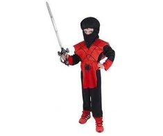 Rappa Vaikiškas kostiumas - raudonas NINJA (M)
