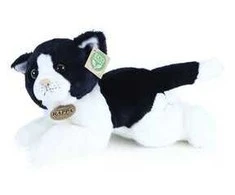 Rappa Plush baltas/juodas cat 30 cm ECO-FRIENDLY