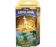 Ravensburger „Disney Lorcana: Į inklands“ – „Pradinė kortų kaladė Amber &amp; Emerald“.