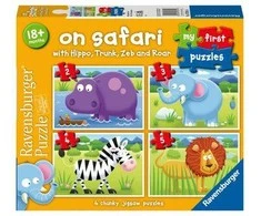 Puzzle 4in1 On Safari - RAVENSBURGER dėlionė