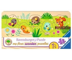 Ravensburger medinė dėlionė „Gyvūnėliai sode“, 5 det., nuo 1,5 m.
