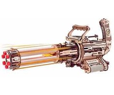 Robotime 3D medinis mechaninis konstruktorius Rotating-Barrel Machine Gun