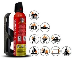 SAFEHOME Safe SET gesintuvas purškiamas 750 raudonas + laikiklis 75C