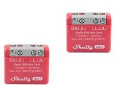 2 „Shelly 1PM Mini Gen4“ „Zigbee“ / „Matter“ valdiklių rinkinys