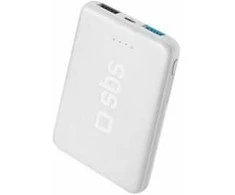 Powerbank SBS 5000 mAh kišenė 2xUSB balta #