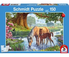 Schmidt Dėlionė 150 vnt. - Arkliai prie upelio