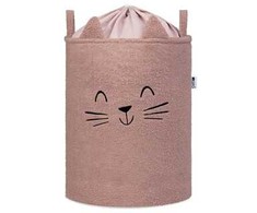 KOSZ NA ZABAWKI DLA DZIECI XL SIPO ZE ŚCIĄGACZEM PREMIUM BOUCLE ROŽINĖ KOT