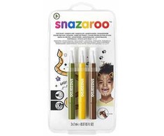 Snazaroo - Make-up color brush paint - žalias/yellow/ruda (3 pcs) (791065)