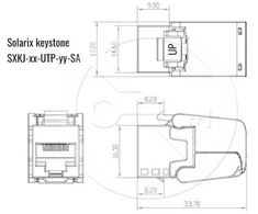 Savisriegio Keystone Solarix CAT6 UTP SXKJ-6-UTP-WH-SA komponento lygio ir 4PPoE sertifikatas