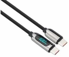 Solight Cable USB-C (M) - USB-C (M) 1m juodas