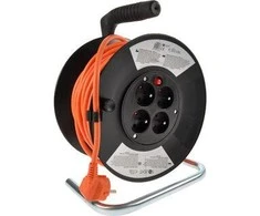 Solight būgno ilgintuvas, 4 lizdai, 25m, oranžinis laidas, 3x 1,5mm2