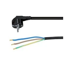 Solight flekso kabelis, 3x 1mm2, juodas, 2m