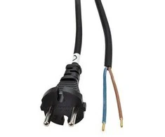 Solight flekso kabelis, 2x 1mm2, guminis, juodas, 2,5m