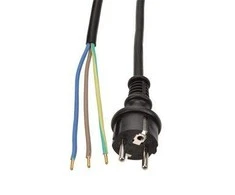 Solight flexo cable, 3x 1mm2, rubber, juodas, 2,5m