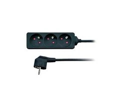 Solight extension lead, 3 sockets, juodas, 2m