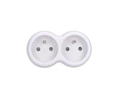 Solight hub, 2x 10A, baltas-pilkas