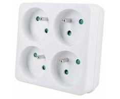 Solight jungiamoji dėžutė 4 x 10A balta