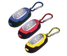 Solight LED žibintuvėlis su karabinu, 3x LED, 2x CR2032 komplekte
