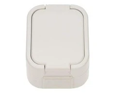 Solight Timex Elektro GNt-16B BI AMBER Lizdas hermetiškas vienvietis su/u IP44 su atvartu balta GNt-16B