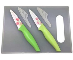 SOVIO SVN02PST 2 peilių rinkinys (9 cm) + pjaustymo lenta su tulpe