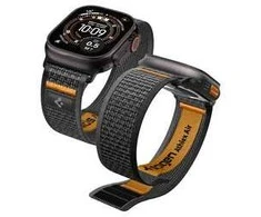 Spigen Athlex Air 2 aktyvus dirželis, juoda-oranžinė - Apple Watch 49mm/46mm/45mm/44mm