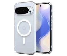 „Spigen Ultra Hybrid Mag MagSafe“ dėklas, skirtas „Google Pixel 10 / 10 Pro“ – skaidrus ir baltas