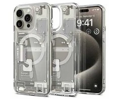 Spigen Ultra Hybrid Zero One (MagFit) dėklas skirtas Apple iPhone 15 Pro Max, spalva - Zero One Natural Titanium