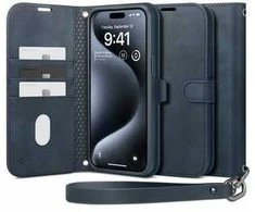 Spigen Wallet S Pro dėklas skirtas Apple iPhone 15 Pro – mėlynos spalvos