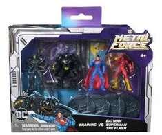 Spin Master DC Comics Rinkinys Figurek Metal Force Batman Superman Brainiac The Flash + metalowe karty