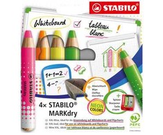 Kredki do tablic suchościeralnych 4kol. STABILO